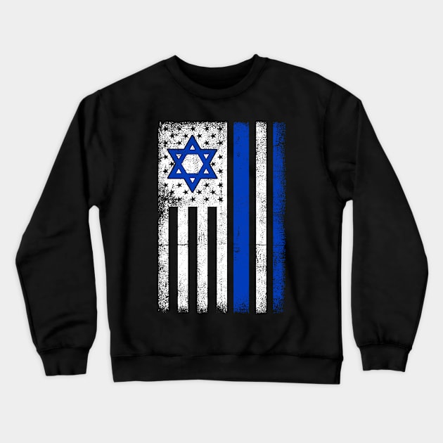 Isreal Us Flag Isreali Crewneck Sweatshirt by shirtsyoulike